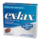 Ex-lax  regular strength chocolated stimulant laxative, 24 pieces Right Picture